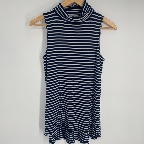 Athleta Turtleneck Tunic Women’s XS Navy & White Stripes Active Athleisure - Picture 1 of 7